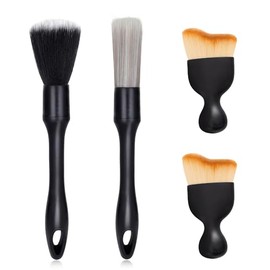 Dallfoll 4PCS Brochas para Detallado Automotriz, Cepillo para Detallar,Cepillo de Coche,Cepillo Suave Interior Automóvil para Tablero,Limpiar Llanta,R