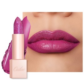 OULAC Moisturising Shine Lipstick Purple, Shimmering Lipstick with Shiny Surface, Creamy Texture, Lip Care Lipstick for Moisturising Lips, Vegan (08) Aquatic Fantasy