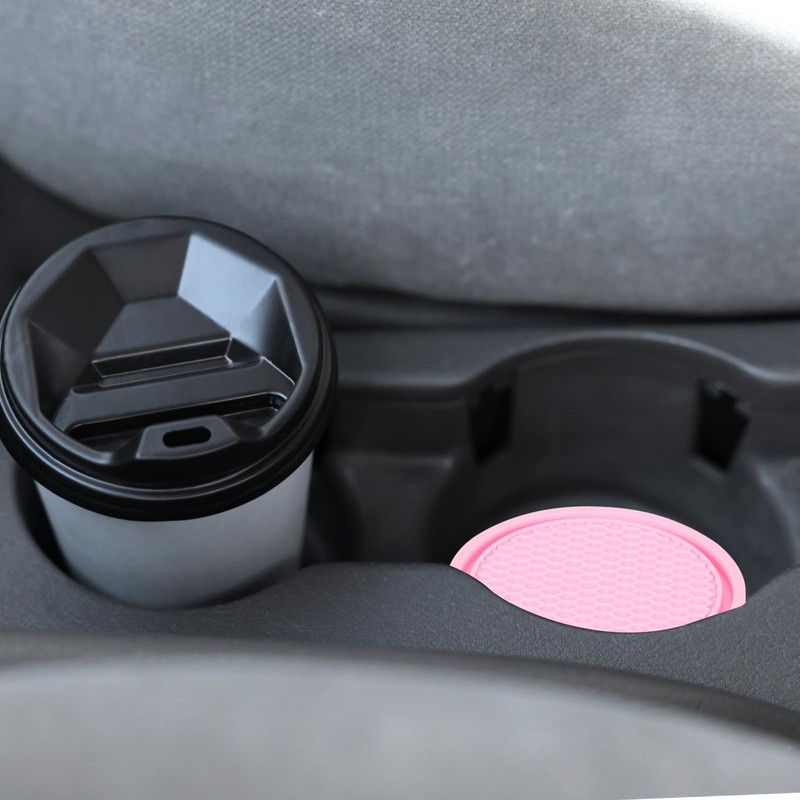 sourcing map 4pcs Car Cup Coasters Universal PVC Car Cup