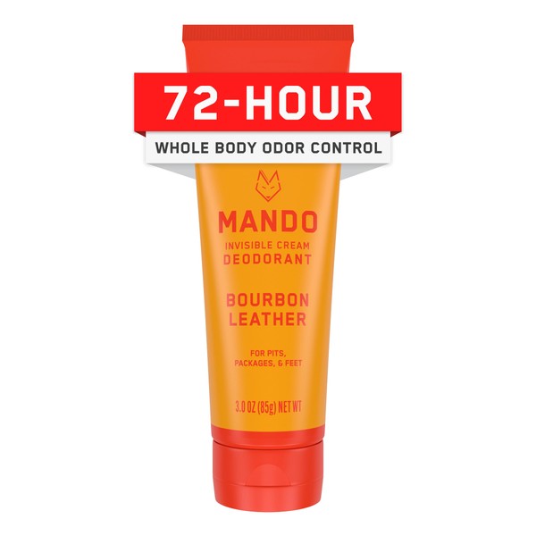 Mando Whole Body Deodorant For Men - Invisible Cream - 72 Hour Odor Control - Aluminum Free, Baking Soda Free, Skin Safe - 3 Ounce Tube (Mt Fuji)