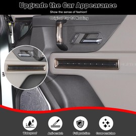 for Hummer EV Accessories Interior Side Door Panel Strip Cover Trim, ABS Inner Side Door Panel Trim Molding Kit Compatible with Hummer EV SUV Truck 2022 2023 2024 2025+ 4PCS (Carbon Fiber Pattern)