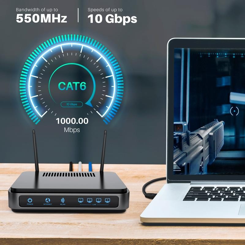 Cat6 Ethernet Patch Cable - CCA Network Cord - UTP,