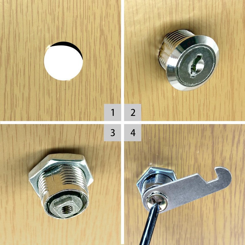 4 Sets of Cabinet Locks with Keys for Mailbox, Drawer