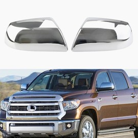 AUCERAMIC Chrome Mirror Covers Caps Fit for 2007-2019 Toyota Tundra 2008-2014 Toyota Sequoia