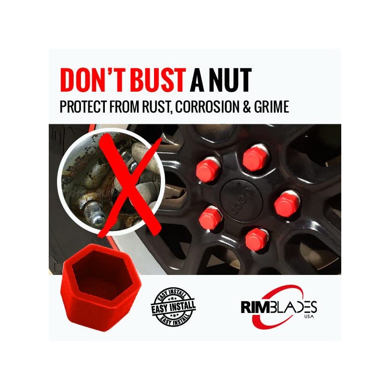 Silicon Lug Nut Covers Black 21mm | Flexible & Durable