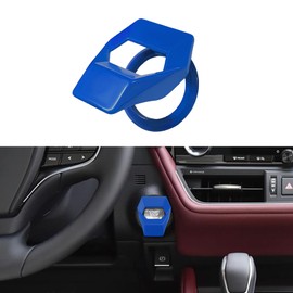 HQRNYP Car Engine Start/Stop Button Cover, Push to Start Button Cover, Zinc Alloy Car Push Button Start Cover Power Control Trim, Auto Accessory for Civic CRV XRV Challenger Charger CHR (Blue)