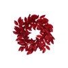 Vickerman 24" Red Artificial Gardenia Glitter Wreath.
