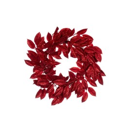 Vickerman 24" Red Artificial Gardenia Glitter Wreath.