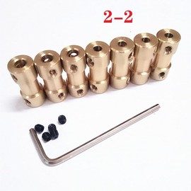 BOXONLY D9mm x L20mm Brass Shaft Rigid Coupler Connector Motor Adapter Couplers,Rigid Coupling, 2mm to 2mm