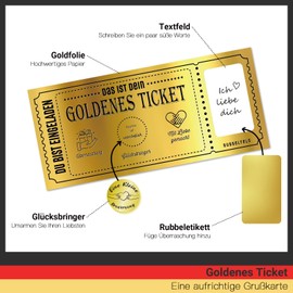 Tixlux Kleine Umarmung Glücksbringer, Glücksbringer mit Rubbelkarten, Grußkarte, Mutmacher Geschenk, Gute Besserung Geschenke, Glücksbringer Prüfung für Familie Frauen Jungen Patient (Goldenes)
