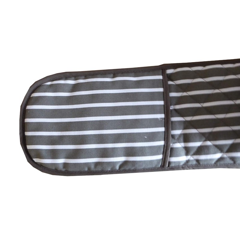 Butchers Stripe Printed Cotton Bib Apron & Double Oven Glove