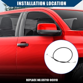 Hihaha No.69710-0C010 / Door Lock Cable for Toyota Tundra 2000-2006 / Lock Rod/Durable / 2 Pcs Black