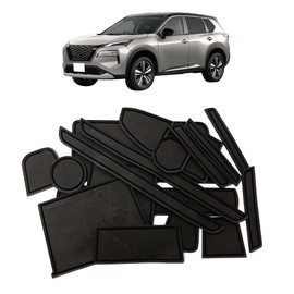 X-Trail X-TRAIL T33 Interior Rubber Mat (Black up to 2024.4) Amat Door Pocket Mat Dress Up Interior Parts Accessories for NISSAN XTRAIL