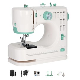 Ballet on Twin Needles, Sewing Machine for Beginners. Double Thread Sewing Machine, 16 kinds of Stitches. Automatic Thread Winding, Pierce Through 6 Layers of Denim
