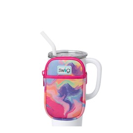 Swig Life Mega Mug Pouch, Water Bottle Bag with Adjustable Strap, Water Bottle Fanny Pack with Zippered Phone Pocket, Holds Travel Essentials, Bottles, Tumbler Accessories (Candy Crush)