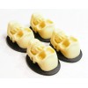 4 of 40x30mm Cream over Black Huge 3-D Skull Head,
