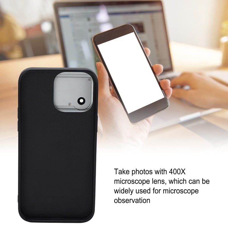 400x Microscope Lens for iOS 14,Portable Phone Microscope with LED