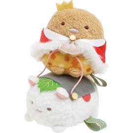 San-X Sumikko Gurashi MF92701 "Welcome! Ookoku Tabemono Tenori Plush Set, Tonkatsu (Prince Curry) & Kome Pony (Hiyagan)