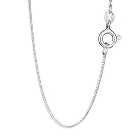 NKlaus Necklace very thin curb chain (38 cm - 80 cm) 925 silver necklace 0.8 mm wide silver chain, Sterling Silver