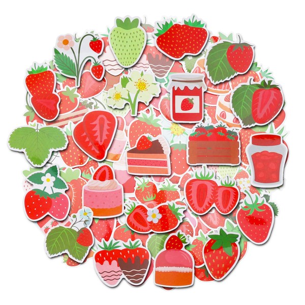 100 Pack Strawberry Stickers, Strawberry Shortcake Party Favors, Birthday Decorations