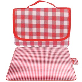 Picnic Blanket XXL 200 x 200 cm, Waterproof Picnic Blanket, Red Chequered, Ideal for Outdoor Activities such as Camping, Beach and Park