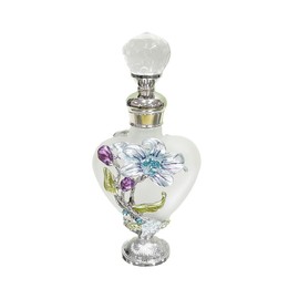 Generic 10ml Refillable Decorative Mini Flower Crystal perfume Bottle Empty Glass Essential Oil Empty Bottle Gift for Women Holiday Gift (blue-001), CYJS-546