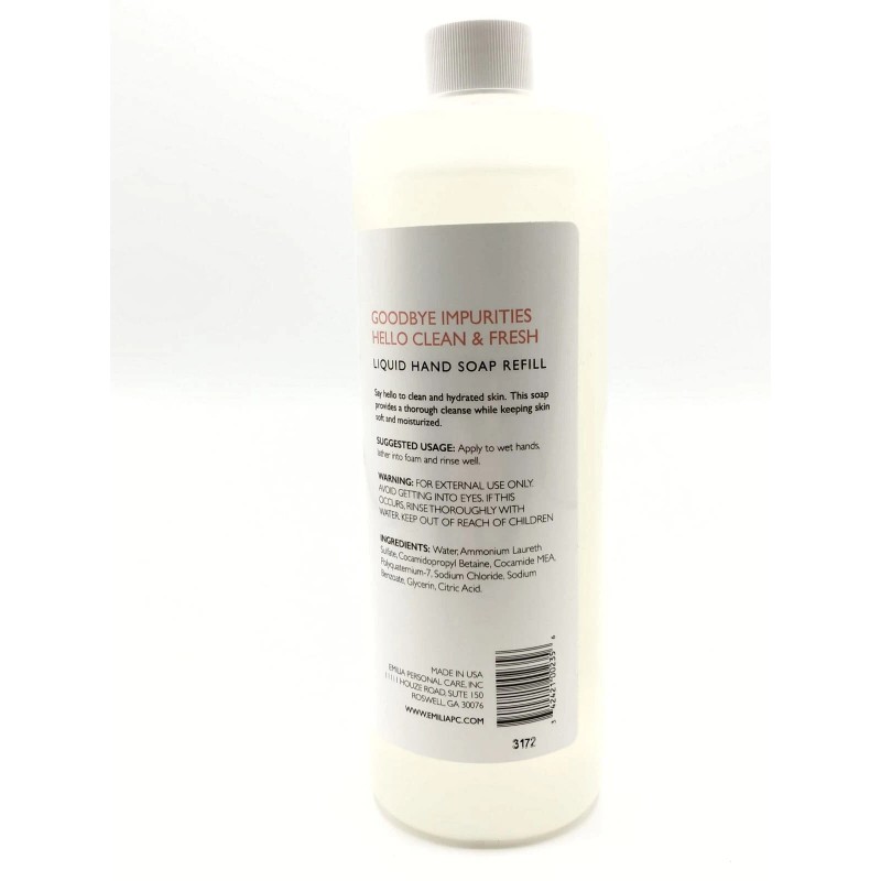 Emilia Liquid Hand Soap Refill, Fragrance Free, 16 fl.oz