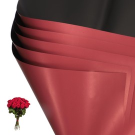 PATIKIL Flower Gift Wrapping Paper, 20 Sheets Double Sided Waterproof Bouquet Paper Wrap Florist Packaging Floral Papers for Wedding DIY Craft Valentine Mother's Day, Black