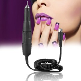 Electric Handle for Nail Drills 102L to 2.35mm with Grinding Head Kit, Professional Salons and Manicure and Personal Pedicure for Natural and Artificial Nails Black