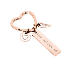 GVSAVY 1pc Love Key Ring with 1pc Gift Box and 1pc Flannel Gift Bag, Lucky Charm Keychain, Guardian Angel Keychain, Take Care of Yourself Blessing Keychain