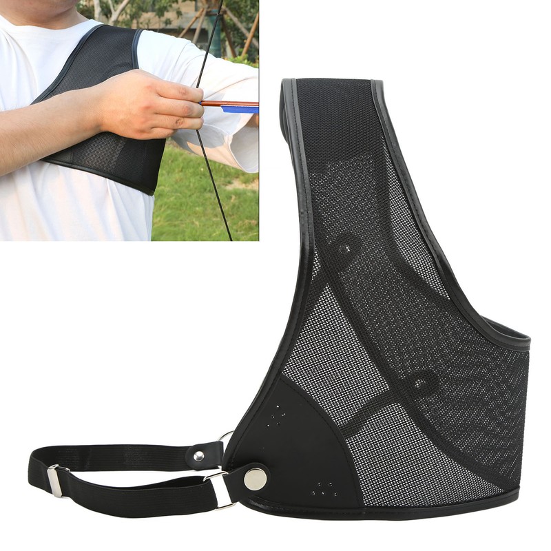 Archery Chest Guard Black PET And Cowhide Hunting Chest Protector