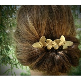 3PCS Butterfly Metal Hair Combs Hair Clip With Teeth Grip Clasp Barrettes Pins for Women Updo Vintage Accessories (A#)