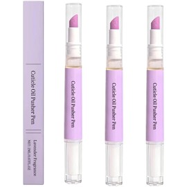Cuticle Pusher Oil Pen,3-in-1 Cuticle Care Pen with Lavender Scent,Nail Strengthener,Moisturizes Dry Nails & Cuticles,Portable Nail Care Tool with Ceramic Tip (3pcs)
