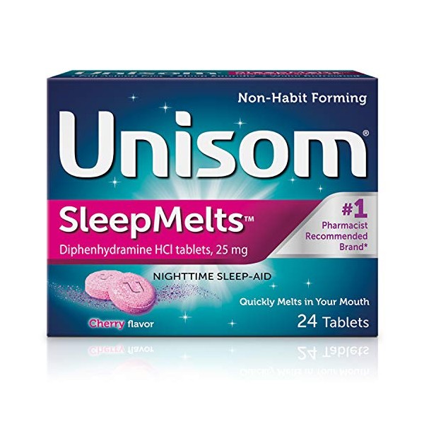 Unisom SleepMelts, Nighttime Sleep-aid, Diphenhydramine HCI, 24 Tablets, 25mg