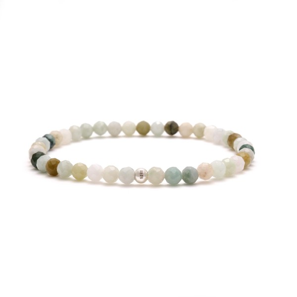 BERGERLIN Genuine Natural Stone Bracelet with 925 Sterling Silver Pearl