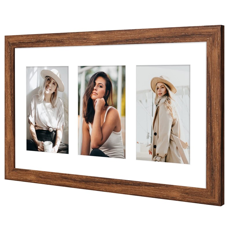 KSROECUD 8x14 Collage frame with 3 Openings 4X6 Pictures, Multiple