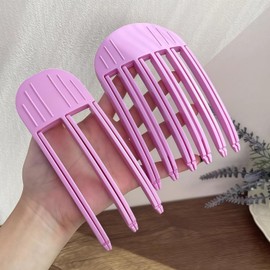 Heanvmyss 4 x wind shaping styling combs, volume clips for roots, wind shape combs, volume hair clips, hair clips for men and women (pink)