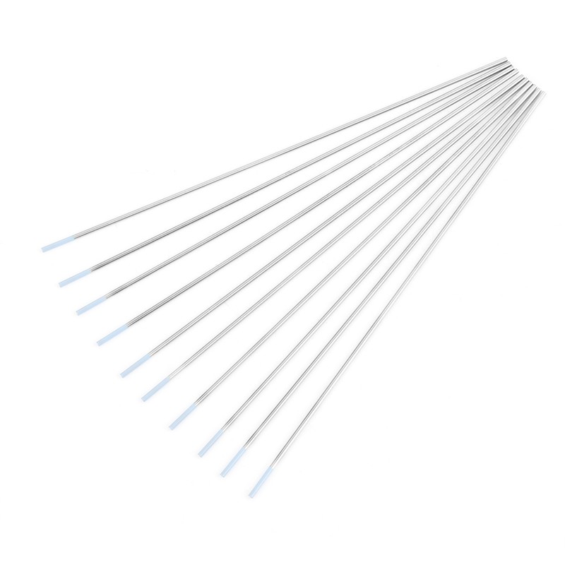 10Pcs Zirconiated Tungsten Electrodes WZ8 White Tip for AC Tig