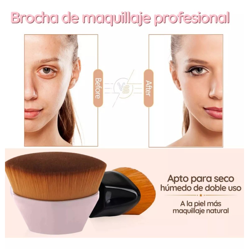 Universo en Linea Brocha Plana Maquillaje Kabuki Base Corrector Polvo
