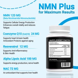NMN Capsules – Energy Booster & NAD+ Support for Anti-Aging, Cellular Health & Vitality – 60 Count