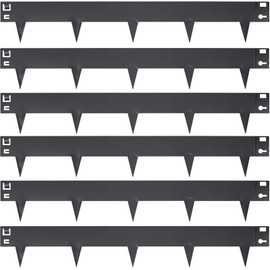 Meyoppm Metal Landscape Edging 42 Inch Strips, Steel Landscape Edging 6.3 Inch Depth, 6 Pack Hammer in Landscape Edging, Metal Edging for Landscaping