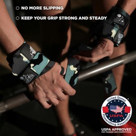Wrist Wraps & Lifting Straps (Bundle Pack) - Professional Quality 20" Wrist Support with Heavy Duty Thumb Loop - Weightlifting Support for Men/Women - Camo Grey - Nordic Lifting