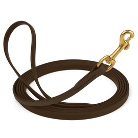 Viper K9 Biothane Working Dog Leash Waterproof Lead for Tracking Training Schutzhund Dog Sport & Search - Odor-Proof Long Line with Solid Brass Snap for Puppy Medium Large 1/2" x 10ft Chocolate Brown