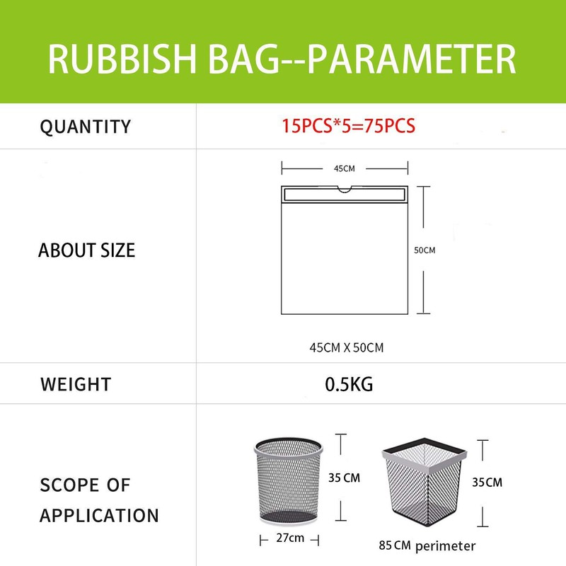 Bin Liners Bilieasy Fixing Tape Bin Liners 10L-15L 5 Rolls