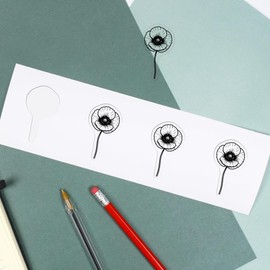 Azeeda 4 x 'Poppy Flower' Clear Sticker Decals – Waterproof Film for Windows, Cars, Walls & Crafts, Small (50mm) (DC00148748)