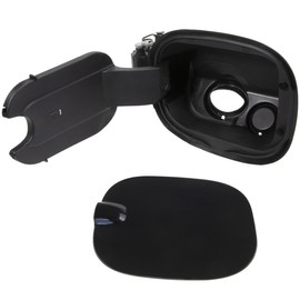 RLB-HILON Metal Pin Type Gas Fuel Door Tank Filler Pipe Housing with Black Cover Compatible with Chevy Silverado 1500 Crew Cab 5.8 ft Bed 2019 2020 2021 2022 2023 2024 Year