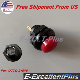 Unbranded For OTTO 21649 Red Waterproof Reset Button Switch 2-Pins 12MM Normally Open