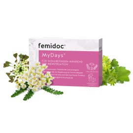 femidoc MyDays Capsules for Women During Menstruation, Pack of 20, with Women's Coat, Shepherd's Bag, Yarrow, Vitamin B6 and Magnesium, Vegan