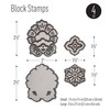 FolkArt, Floral, Reusable Block Stamp and Adhesive Stencil Set, 5