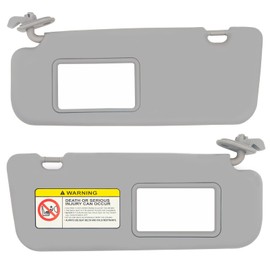 RedOrchard Driver & Passenger Side Sun Visor Both with Makeup Mirror Fit for Hyundai Accent 1E 2011 2012 2013 2014 2015 Replace 85210-1R000 85220-1R000 Front Left Right Protection Shade Sunshade Gray